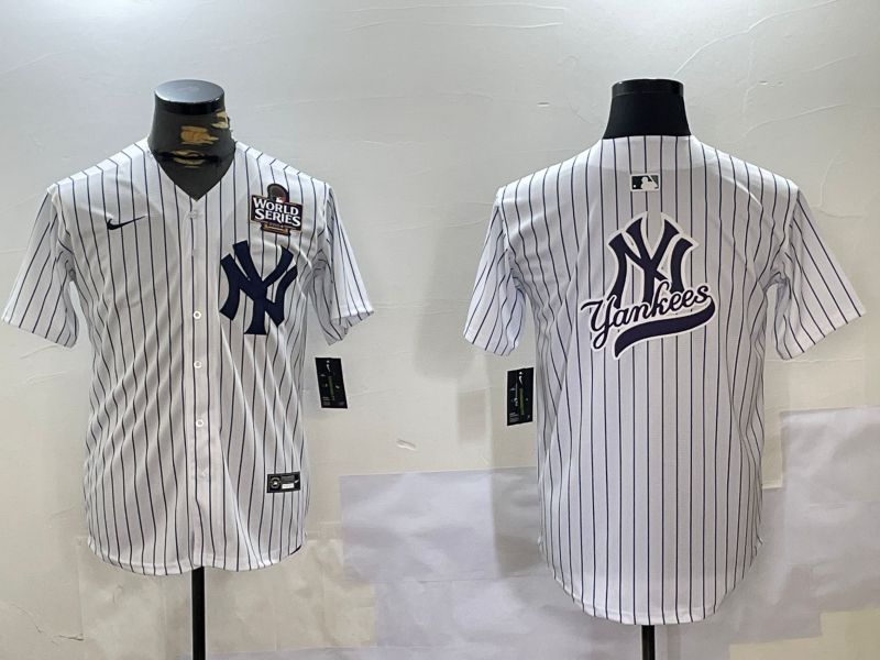 Men New York Yankees Blank White stripe Game 2024 Nike MLB Jersey style 102732->new york yankees->MLB Jersey